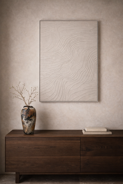 Mottled Keramikvase im Boho-Stil, 32,3 cm hoch, mit braun-grau-schwarzer Fleckenglasur