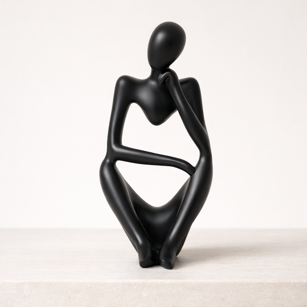 Nordische Denker Skulptur – Abstrakte Frau Figur 24 cm