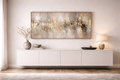 Handgemaltes Panorama Leinwandbild gold modern 100 x 200 cm