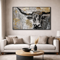 Handgemaltes Pop Art Leinwandbild Stier urban 90 x 120 cm