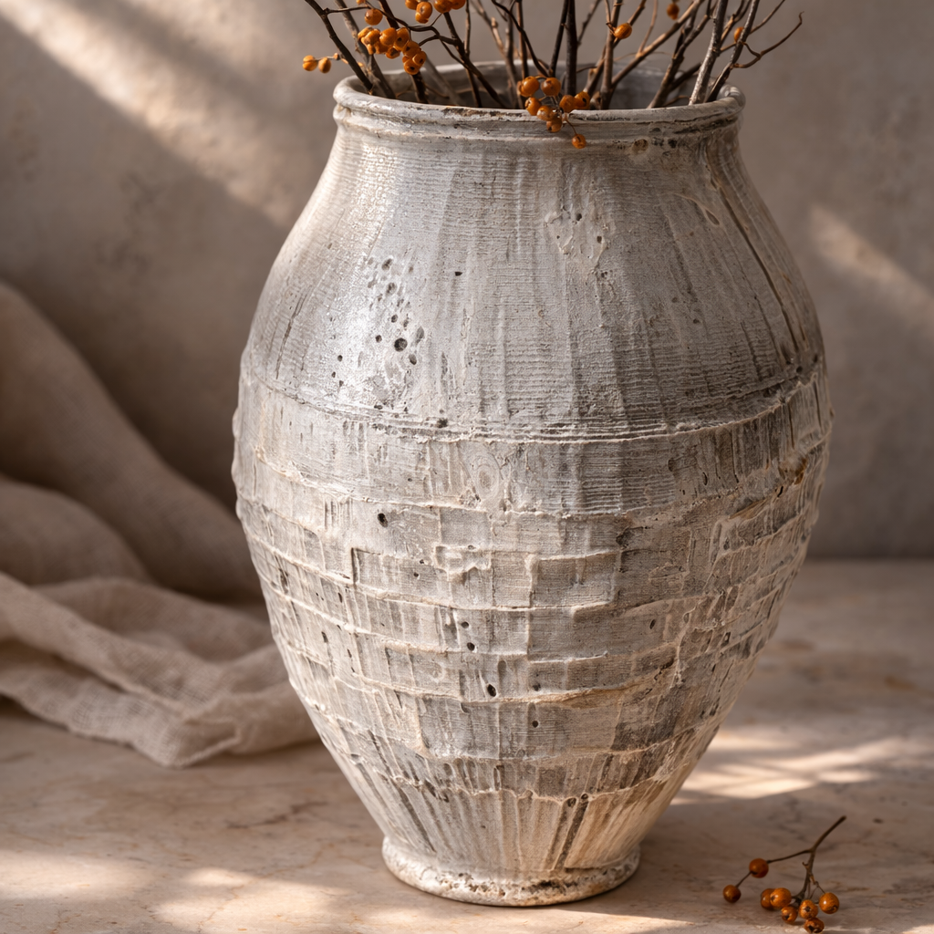 Graue Bodenvase – Klassische XL Deko-Vase 62 cm