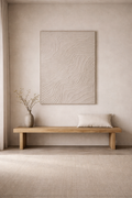 Handgemaltes Struktur Wandbild minimal beige 75 x 100 cm