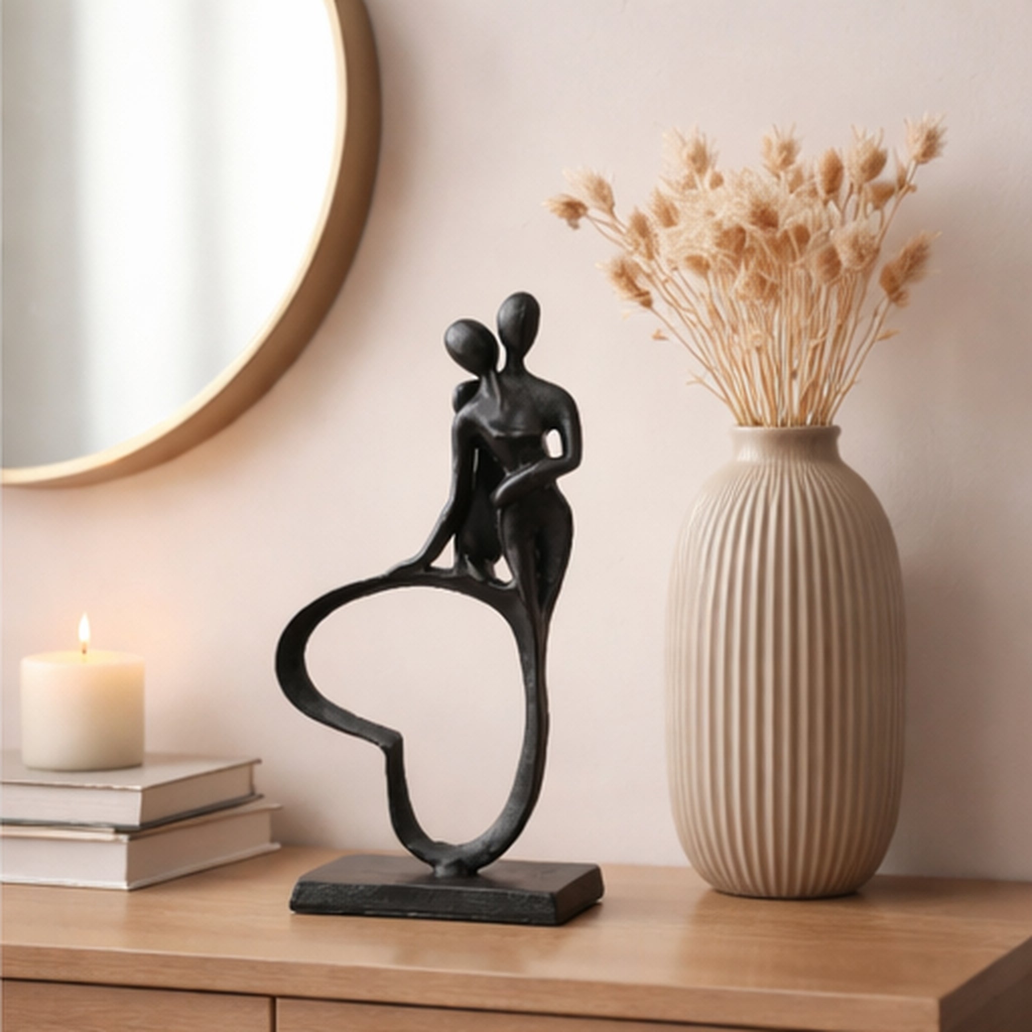 Gusseisen Paar Statue in Herzform moderne Wohnraum Deko